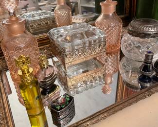 Dresser tray & perfume bottles