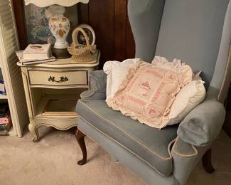 1 of 2 wing back chairs