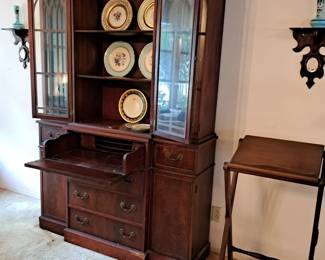 DROP FRONT DESK/CABINET, LECTURN, WALL SCONCES