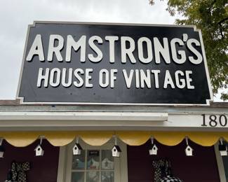Armstrong House of Vintage Store SIGN close up
