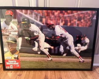 Rickey Henderson Lou Brock The AllTime Stolen Base Record Exchange 19 x 26 Signed Brock