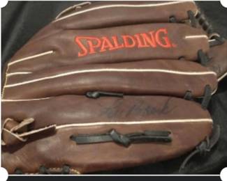 Lou Brocks Game Used Signed Baseball Glove
