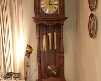 German Tall Case Grandfather Clock. Westminister Chimes