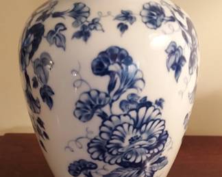 ROSENTHAL BLUE & WHITE Porcelain Vase ( silver collar) 