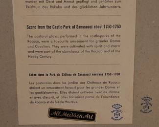 PAIR OF Meissen Art German  WALL PLAQUES (Back inscription) 