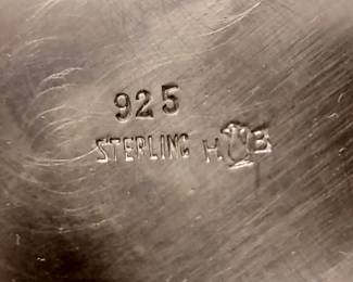 Sterling Silver Tea Service Set  and Sterling Silver Tray by Herman Bauer - Pattern is  Danish Crown  - All 925 Sterling Silver including  the matching Candelabra  which is not weighted. 