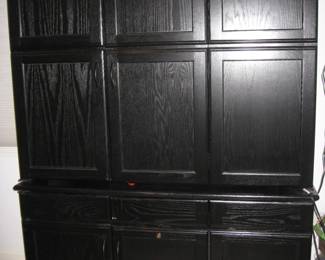 Solid Oak 3 piece HideaDesk HutchStyle Accepts 2PCs closed