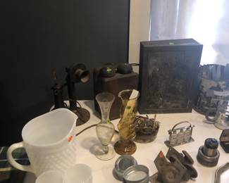 fenton pitcher and glasses