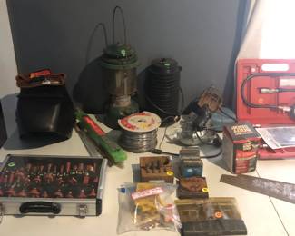 tools, welding gloves & helmet