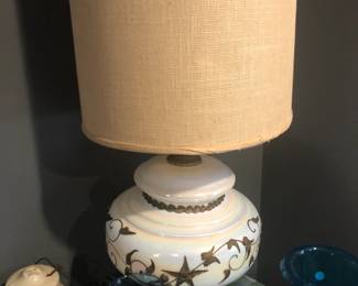 MCM lamp with brass appliques 