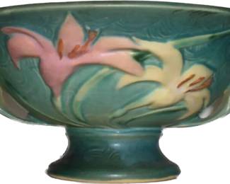 Vintage Roseville 1946 Zepher Lily Art Deco Console Bowl