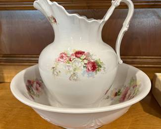 Antique Washbowl and Pitcher