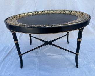 Antique black lacquered papier mache tray, $1700, 31.75 x 24.25 x 19.25