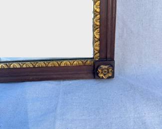 Antique mirror, wood with metal top garland, $350, 26 x 48