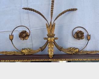 Antique mirror, wood with metal top garland, $350, 26 x 48