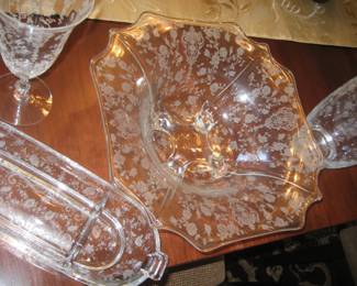 Assorted Cambridge Rose Point pieces