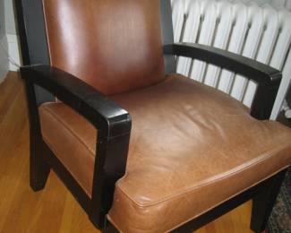 Upholstered leather and wood chair from Room and Board