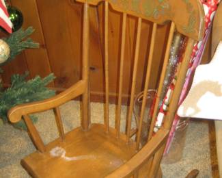 Vintage wooden child's rocking chair