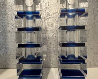 Leaded Crystal Cobalt Blue Vases
