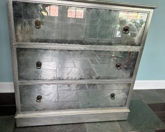 John Richards Mirrored Chest. Stores Three Tables