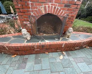 Pair concrete Foo Dogs