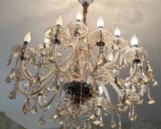 04 Chandelier Reproduction Hardwired Smoky Amber Colored W 15 Lights