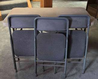 Collapsible Table W 3 Folding Chairs