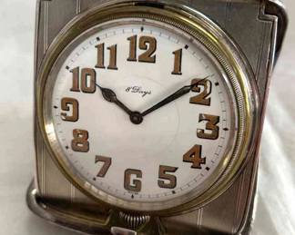 8 Days Swiss Made Sterling Silver Travel Clock