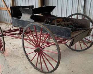 Horse Drawn Buggy Carriage Wagon And Harnesses