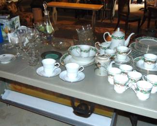 Ceramics, porcelain, and glassware (items sold separately).