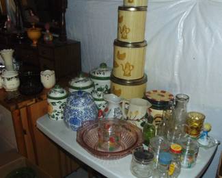 Ceramics, porcelain, and glassware (items sold separately).