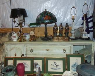 Painter server, framed art, lamps and other items (items sold separately).