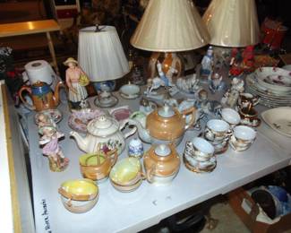 Ceramics, porcelain, and glassware (items sold separately).