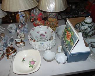 Ceramics, porcelain, and glassware (items sold separately).