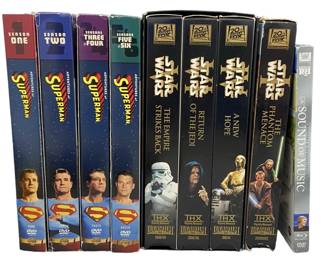 Superman DVDS and Star Wars VHS