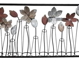 Rectangular Metal Floral Wall Art