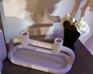 Stone candle stick holder 