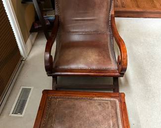 Classy Leather Chair with Foot Rest