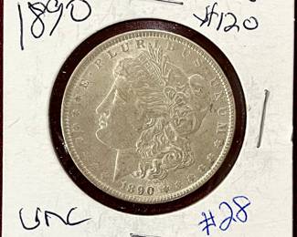 1890 MORGAN SILVER DOLLAR 