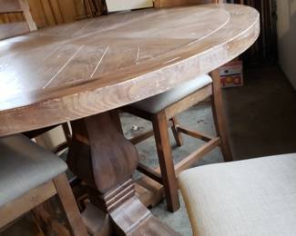 Contemporary wood bistro table with 4 chairs
