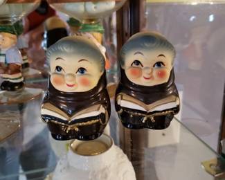 "The monk's" salt and pepper shakers