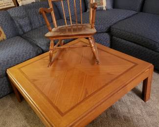 Hitchcock child's rocker, coffee table