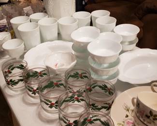 Milk glass set