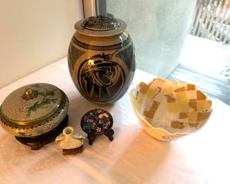 Pottery, Cloisonne. and Stone