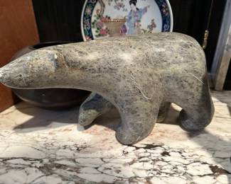 Carved Stone Polar Bear