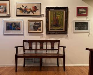 A spacious entry with collected artist works