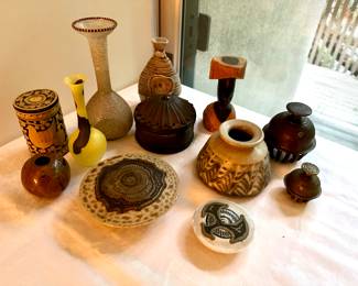 Pottery, Glass, Wood, and Metal Objects