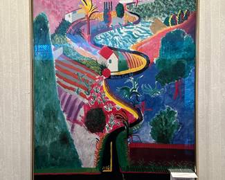 David Hockney: A Retrospective, The Metropolitan Museum Of Art, Framed Exhibition Poster