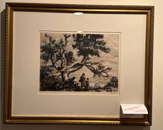 Landscape by Sam Thal, etching 17-1/2" x 21-1/2"