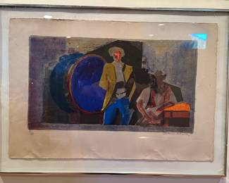 Two Figures by Albert Chavez, signed and numbered